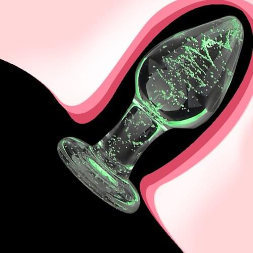 VATINE Luminous Glass Butt Plug Anal Dilators Sex Anal Beads Sex Toys for Couples Anal Plug Toys for Adults Sex Shop No Vabritor