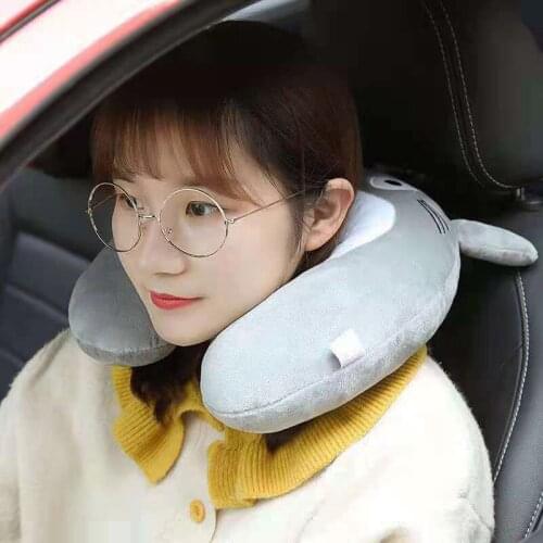 Car Neck Pillow Cute Animal U-shaped Travel Pillow Safety Car Seat Cushion Cover Neck Support Headrest Auto Interior Accessories