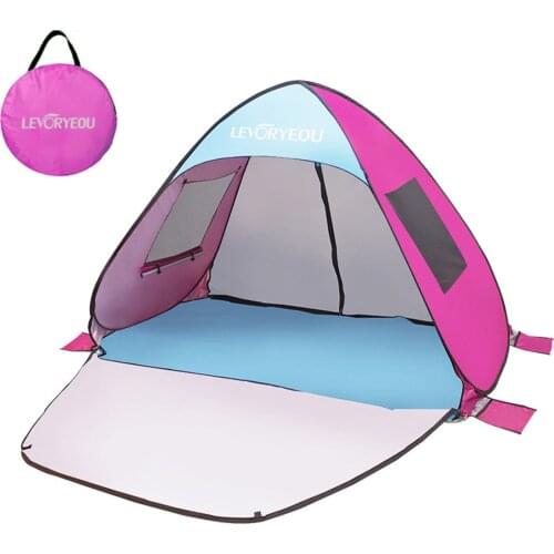 Outdoor Beach Tent Camping Tent Silver Coated Polyester Fabric Waterproof Outdoor Camping Tent For Indoor Park Beach Travel