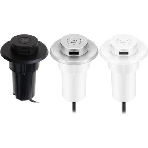 US/EU Plug Desk Hole Embedded USB Charger Lifting Hidden Extension Hub Laptop Computer Peripheral USB Adapter for Mouse Keyboard