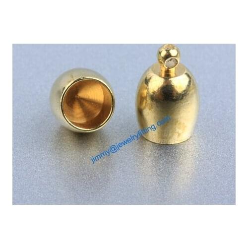 All kinds of Jewelry findings Raw Brass end cap railing end cap for laether cord blind end caps8*12*6mm
