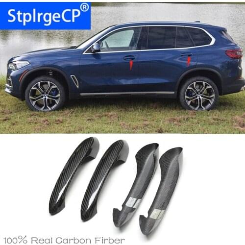 High Quality For BMW x5 G05 M50i xDrive40i 2019 2020 Car Accessories Carbon Fiber Auto Door Handle Knob Exterior Trim Covers