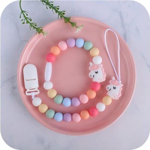 1pc Baby Silicone Pacifier Chains Cartoon Koala Teething Ring Silicone Teether Holder Chewing Dummy Clips Nipple Holder For Bebe