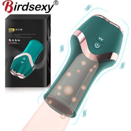 12 Modes Penis Vibrator Delay Trainer Male Masturbator Cup Automatic Oral Climax Sex Glans Stimulator Massager Sex Toys for Men