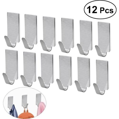 12pcs Towel Hooks Towel Holder Racks Robe Hanging Hooks Wall Storage Hooks for Kitchen Bathroom Adhesive Wall Hanger