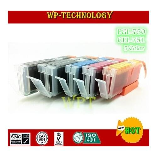 15PK compatible ink cartridge suit for PGI750 CLI751 suit for Canon MG5470 MG6370 MG6470 MG7170 Ip7270 etc 5 Color