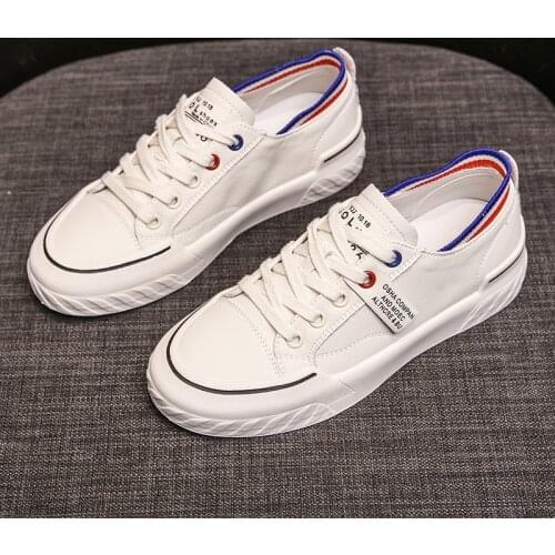 2020 Explosive single womens shoes student shoes anti-collision head Korean shoes fashion casual sports white shoes Microfiber