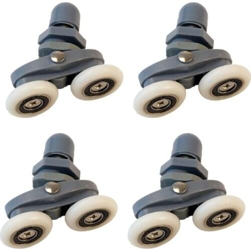 4Pcs/Set Adjusting Double Swinging Pulley Wheel Shower Cabin Sliding Door Roller Y98E