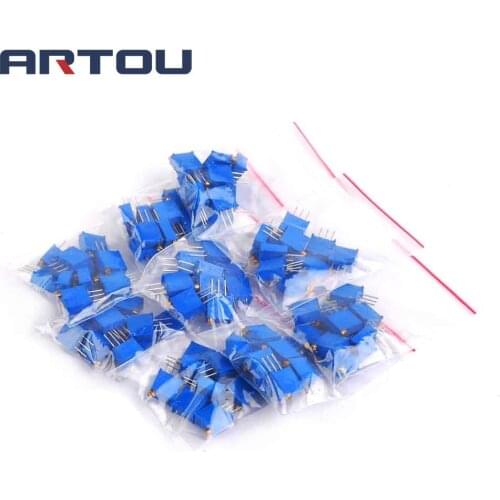 45PCS 9 values each 5pcs 3296 Variable Resistors Potentiometer W101 W102 W103 W104 100ohm~500K
