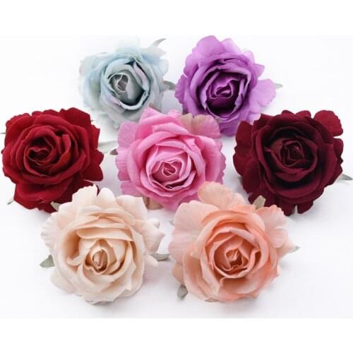 5/10pcs Wholesale fake Rose Wedding Flower Wall Valentines Day Gifts bridal accessories clearance christmas decoration for home