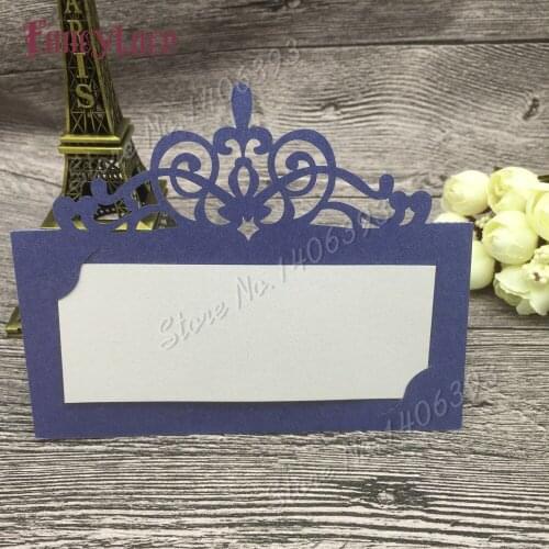 50pcs/set Crown Place Card Holder Table Centerpieces Number Name Card Wedding Banquet Decoration Event Party Cards & Invitations