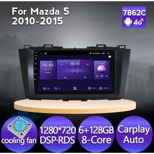 6G 128G Fan Android 11 BT Carplay Car Radio Video Multimedia Player Navigation GPS For Mazda 5 2010 2011 2012-2015 2 DIN No dvd