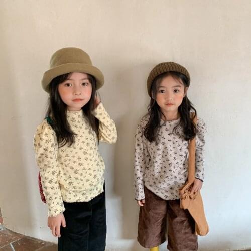 1-6T Toddler Kid Baby Girl Spring Autumn Clothes Long Sleeve Floral Print Blouses Elegant Cute Sweet Shirt Puff Sleeve Tee Top