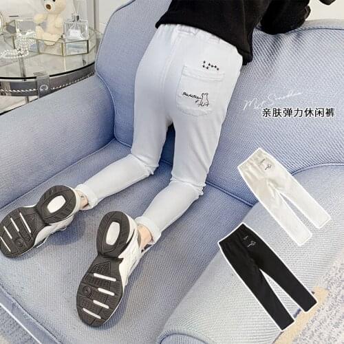 Girls Pencil Pants 2021 Spring Teenage Girls Elasticity Jeans for Girls Leggings 6 8 10 12 Year school Children Kids Trousers