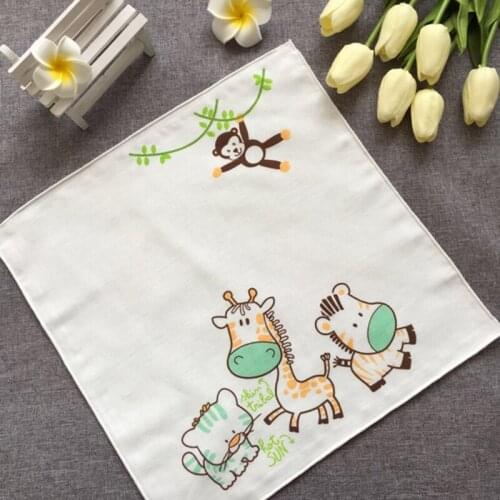 Cartoon Baby Bibs 31 * 31 Cm Square Animal Vegatable Pattern Toddler Baby Bib Scarf Kids Feeding Saliva Towel Tissue