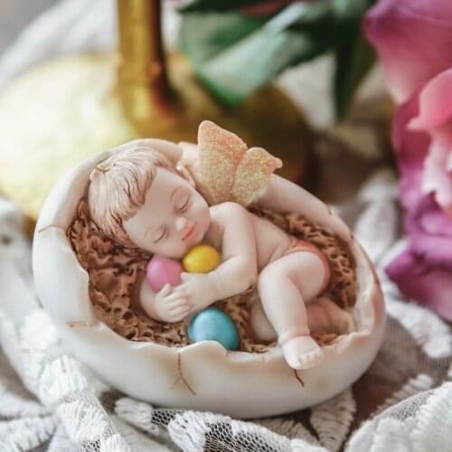 Europe Synthetic resin Angel doll Lovely cartoon Baby sleep miniature figurines tabletop crafts Childrens room decoration