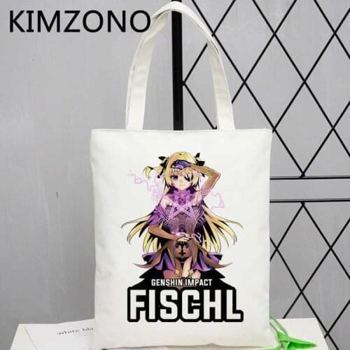 Genshin Impact shopping bag shopper cotton bolsa shopper grocery bag sacola bolsas ecologicas fabric bolsas reutilizables grab