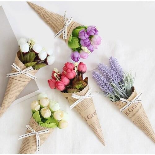 Hot Dried flowers Accessories bouquet Pure and fresh Wedding Birthday Present Mini Photo props Decoration Paper flower Tube