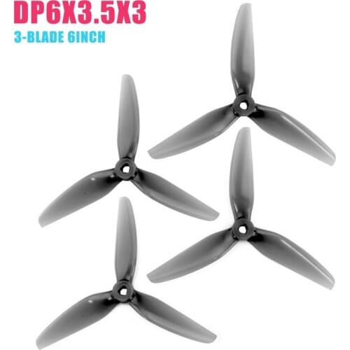 HQProp DP7X4X3/6X3.5X3/5.1X3.6X3 3-blade 7Inch/6Inch/5.1Inch Poly Carbonate POPO Propeller 2CW+2CCW Light Grey For RC Drone