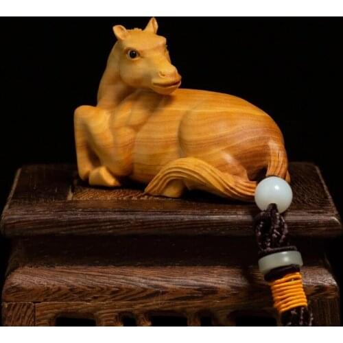 Zodiac horse hand Toys with Rope,creative animals carving crafts home Feng Shui wood ornaments solid pendants