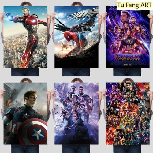 Marvel Canvas Painting Wall Art Avengers 4 Spider-Man Iron Man Nordic Posters And Prints Pictures For Living Kids Room Decor