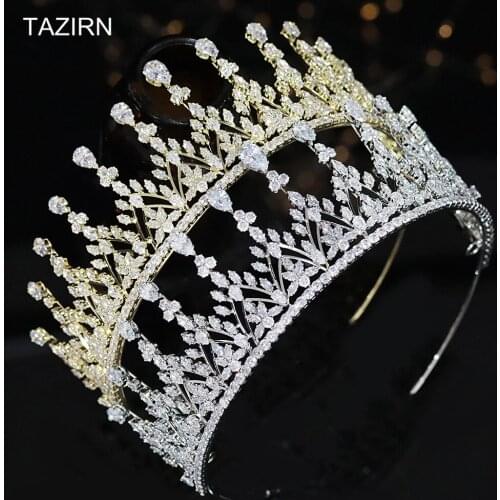Classic 3A Zircon Wedding Bridal Tiaras Cubic Zirconia Princess Queen Crowns for Quinceanera CZ Pageant Headpieces for Women