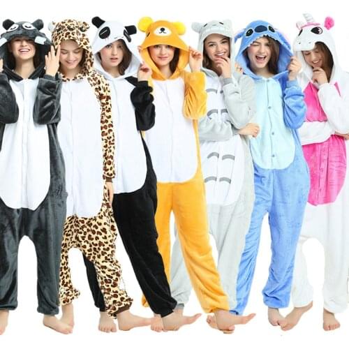 Skeleton Onesies Adult Panda Unicorn Cartoon Onesie Women Flannel Pajamas Animal Cosplay One Piece Sleepwear Children Jumpsuits