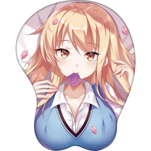 Mouse Pad Japan Anime The Pet Girl of Sakurasou Shiina Mashiro Cosplay 3D Soft Gel Bust Game Mat Wrist Rest Mousepad Xmas Gifts