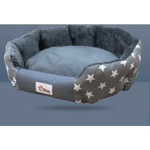 Dog kennel Removable Mat Dog Bed Medium Small Dog Pet Supplies Stars Printed Thick Canvas Soft Fleece Dogs Cats Beds 10A