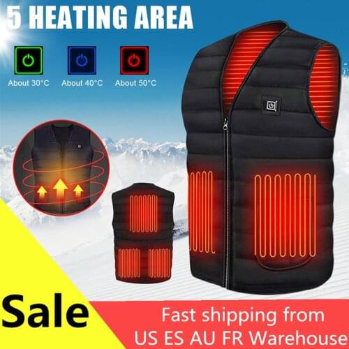 Winter Outdoor Men Electric Heated Vest USB Heating Vest Winter Thermal Cloth Feather Camping Hiking Warm Hunting Jacket