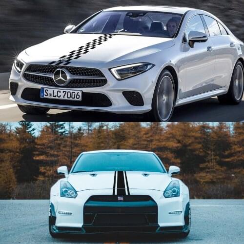 Car Hood Cover Sticker Long Strip Auto Vinyl Film Wrap Decals Racing Sports Car DIY Stickers Automobiles Car Tuning Accessories