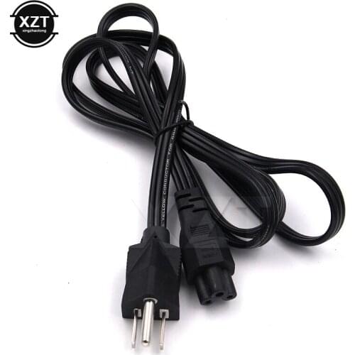 Newest Hot 3 Prong AC Power Cable US USA Plug AC Power Extension Cord 1.5m 4FT 0.5 SQ.MM2 For Notebook Laptop