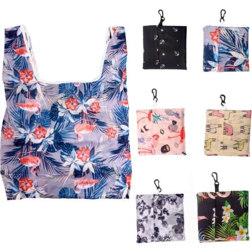 Portable Folding Shopping Bag Fashion Waterproof Foldable Reusable Tote Eco Thickened Handle Bag Pouch Large Market Grocery Bag