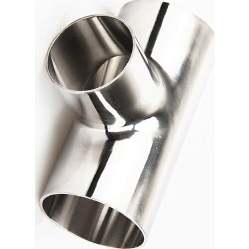57mm x 51mm x 57mm OD 304 Stainless Steel Sanitary Weld Tee Connector Pipe Fitting For Home Brew Homebrew