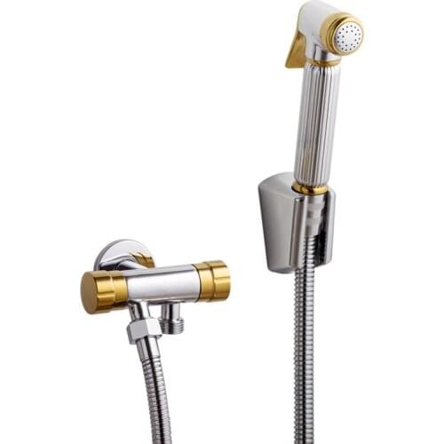 Toilet Bidet Faucet Chrome and Gold Brass Only Cold Bathroom Shower Blow-fed Spray Gun Nozzle Bidet Faucet Bathroom Hardware Tap