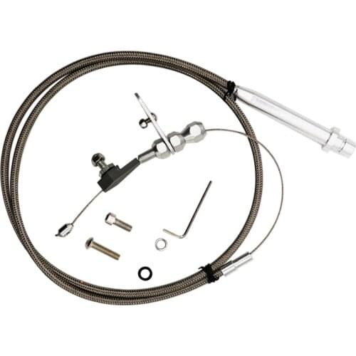 TH-350 Stainless Braided Transmission Kick Down Cable Detent for Chevy Trans TH350