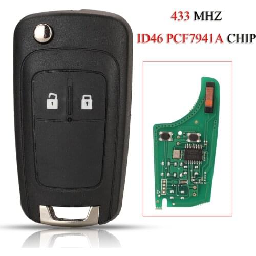 Kutery Remote Smart Car Key For Vauxhall Opel Corsa D Meriva B G4-AM433TX 433Mhz ID46 PCF7941A Chip 2Buttons With HU100 Blade