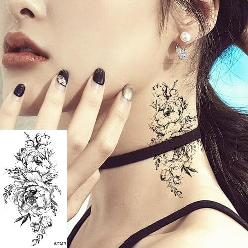 VANKIRS Women Sexy Temporary Flower Tattoo Stickers Body Art Drawing Fake Tatoos Bracelet Rose Waterproof Tattoo Girl Makeup Tip