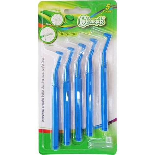 5 Pcs/ Pack Teeth Whitening Interdental Brush L Forms Adults 0.6-1.5 MM Oral Hygiene Dental Cleaner Care Brushes