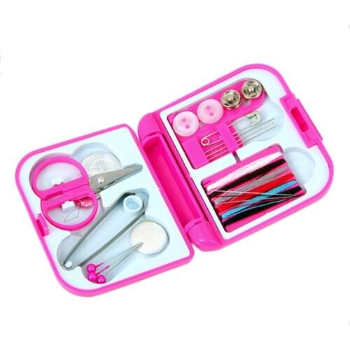 1Set Hot Portable Travel Sewing Kits Box Needle Threads Scissor Thimble Home Tools New
