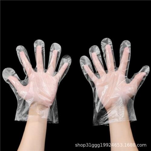 100PCS/LOT Eco-friendly Disposable Gloves PE Garden Household Restaurant BBQ Plastic Multifuctional Gloves Food 50pcs 1000pcs