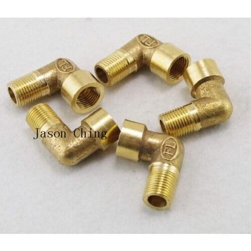 2PCS 3/8" BSPP Connection Elbow Female-Male Pipe Brass Adapter Coupler Connector
