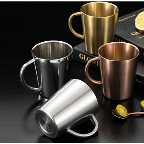 304 Stainless Steel Coffee Cup Beer Mug Portable Coffee Wine Cup Outdoor Camping Travel Mug Cup Set With Handle Kitchen Bar