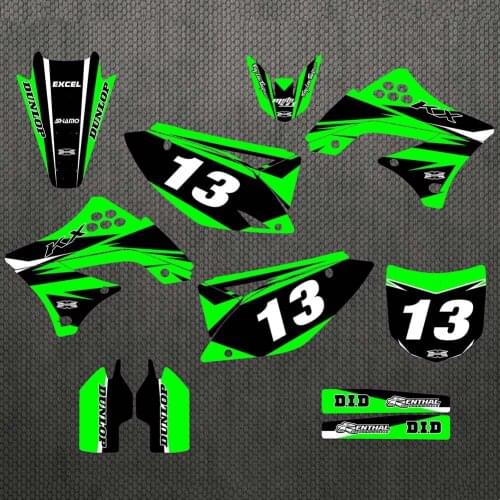 Free Customized Numbers GRAPHICS BACKGROUNDS DECALS STICKERS for Kawasaki KX250F KXF250 2009 2010 2011 2012 KX450F KXF450 250KXF