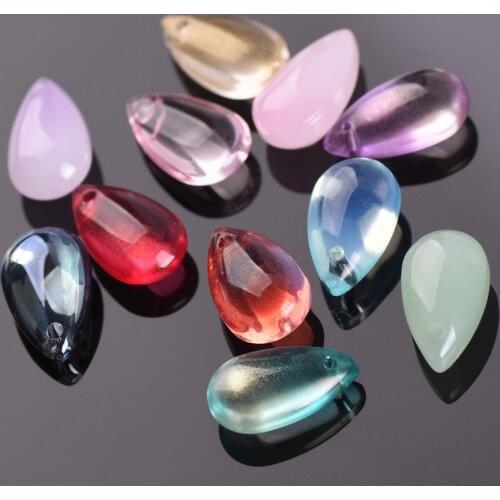 10pcs 14x8mm Teardrop Shape Crystal Glass Loose Crafts Beads Top Drilled Pendants for Earring Jewelry Making DIY Crafts
