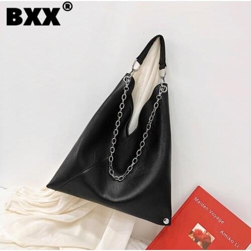 [BXX] Women Single Shoulder Crossbody Bag All-match Flap 2021 Summer Female Large Capacity Soft Leather Handbag Chain Tote HF217