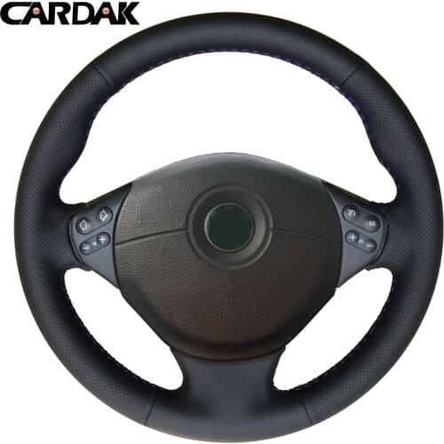 CARDAK Black Artificial Leather Car Steering Wheel Cover for BMW E39 5 Series 1999-2003 E46 3 Series 1999-2005 E53 X5 E36 Z3