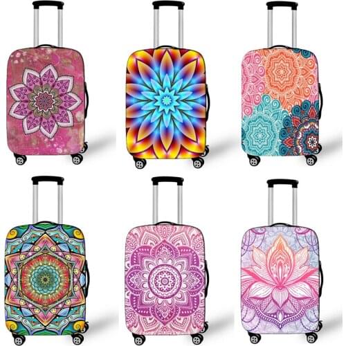 Beautiful Mandala Flower Leather Luggage Cover High-capacity Elastic Dust Cover Printing Hand-carry Suitcase Cover Gift