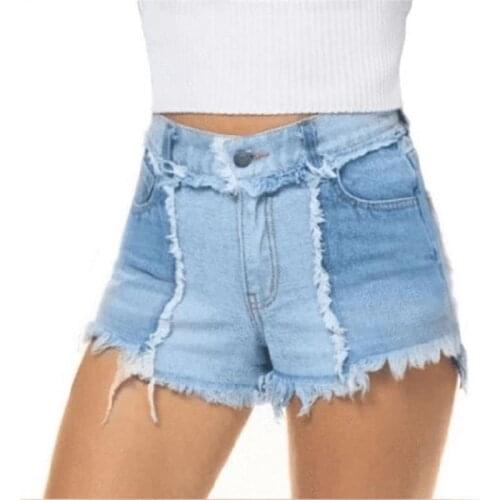 Patchwork Tassel Beggar Jeans Shorts Women Korean Fashion Pocket Denim Pants High Waist Summer Girls Streetwear Short Bottom Hot