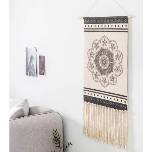 Ethnic Woven Wall Hanging Tapestry Abstract 3D Geometric Bedroom Hanger Drapes Purdah 50x70cm